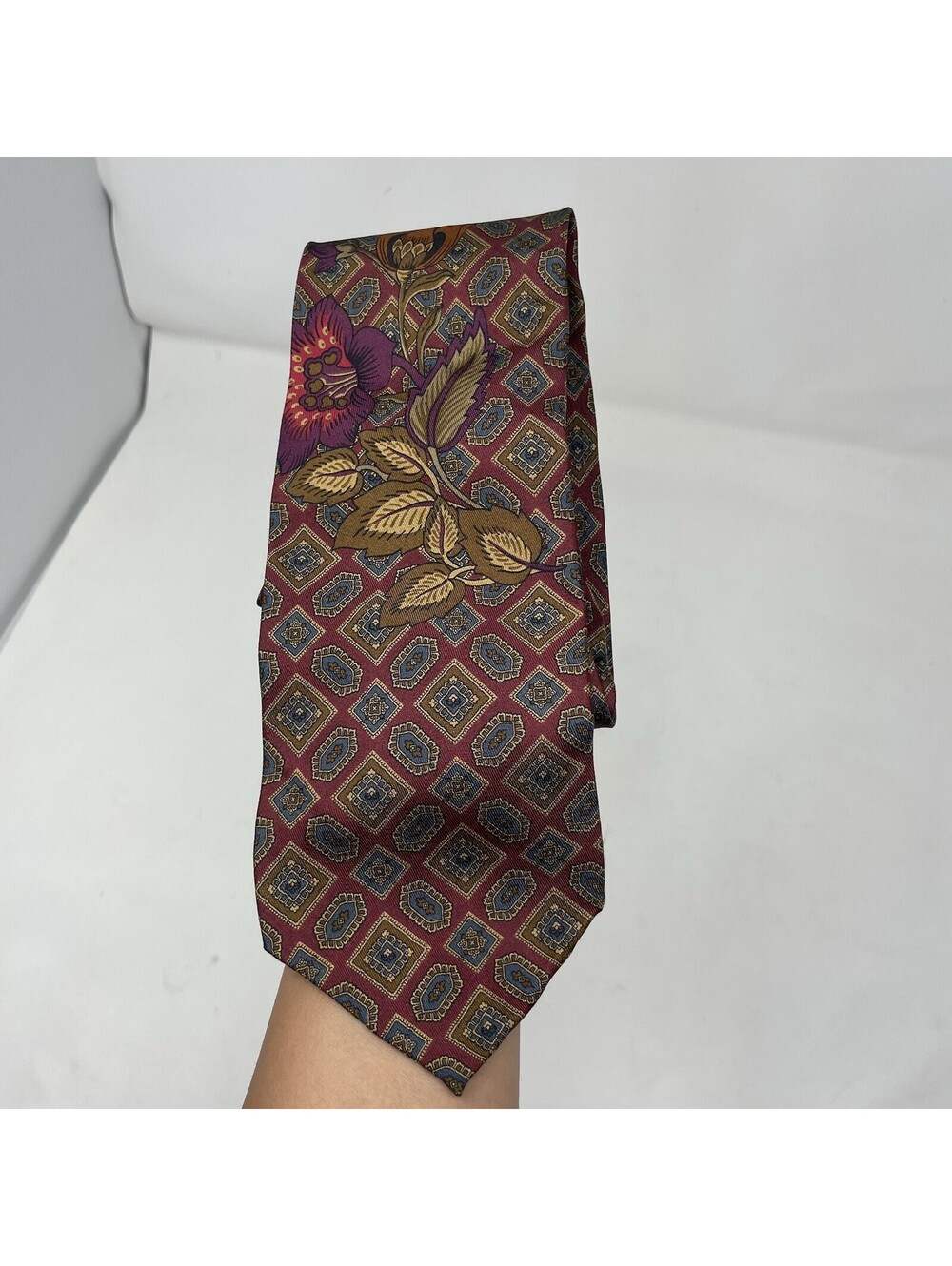 KENZO PARIS Red Floral Silk Tie ITALY